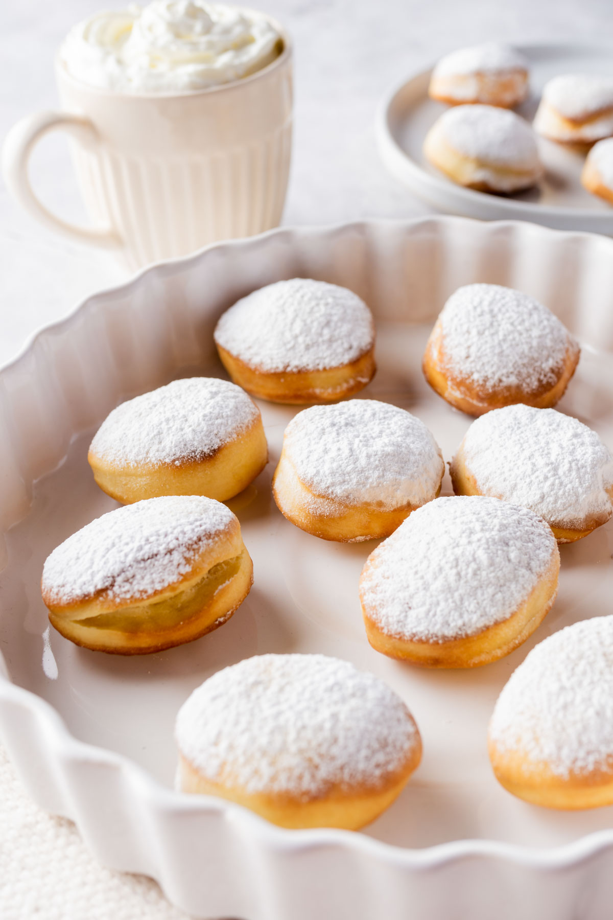 the completed air fryer beignets recipe