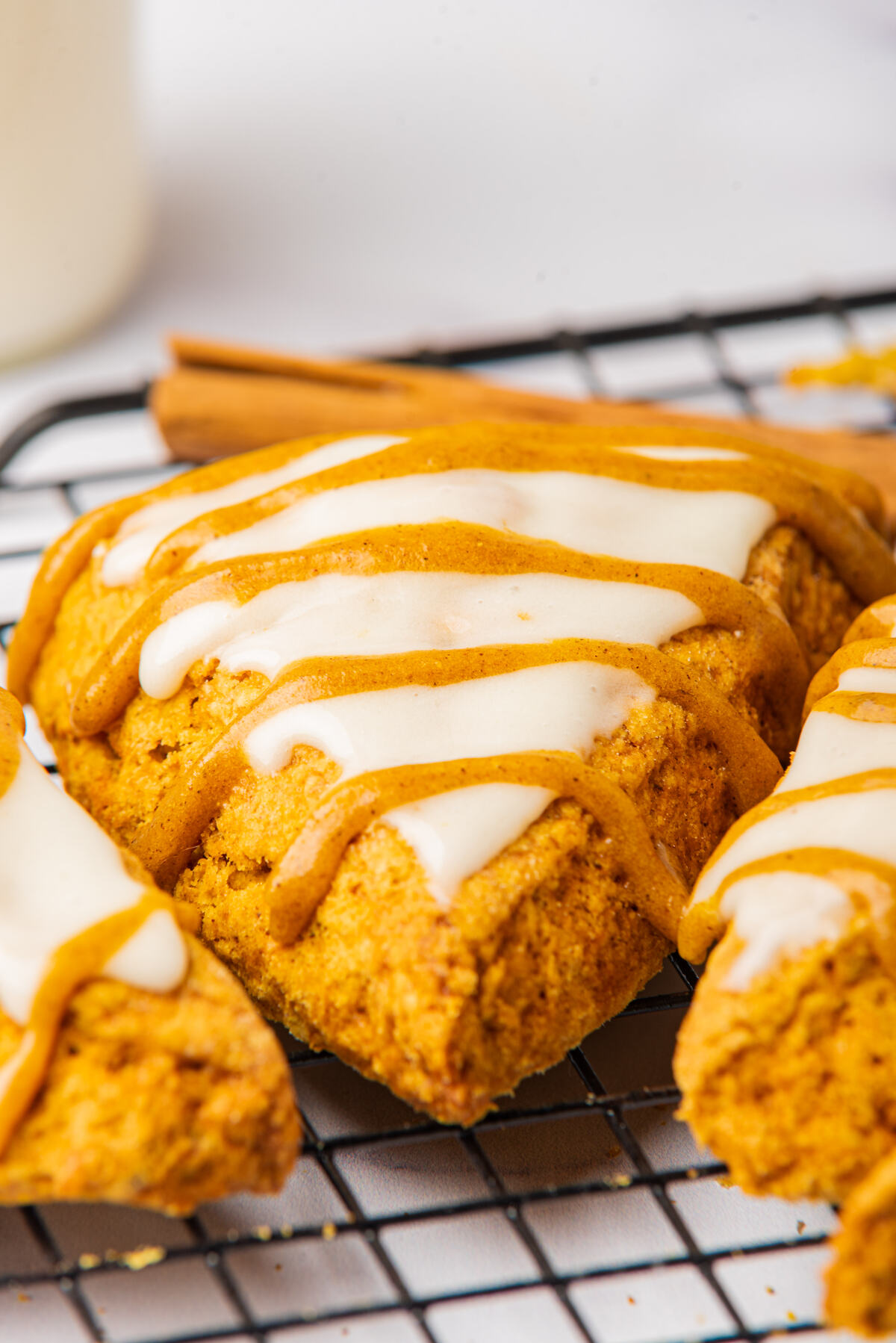 Copycat starbucks pumpkin scones with glaze.