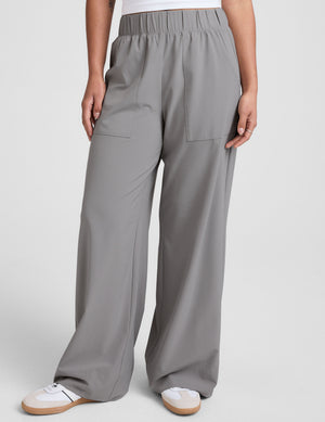 gray wide leg pants with pockets. 
