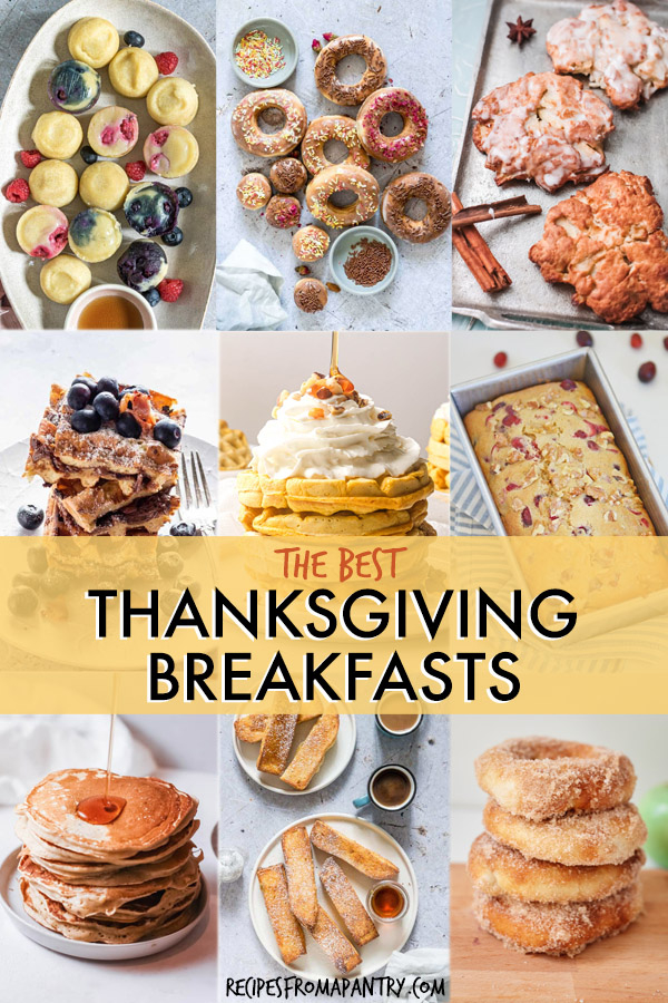 A collage of images of breakfast dishes